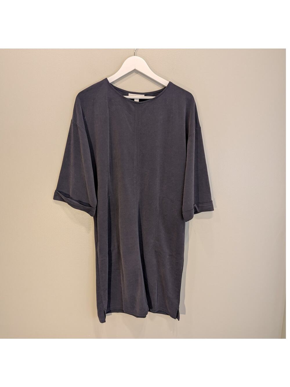 J. Jill PureJill Dress Slate SandWashed Blue Grey Lagenlook Coastal - Size S